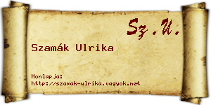 Szamák Ulrika névjegykártya